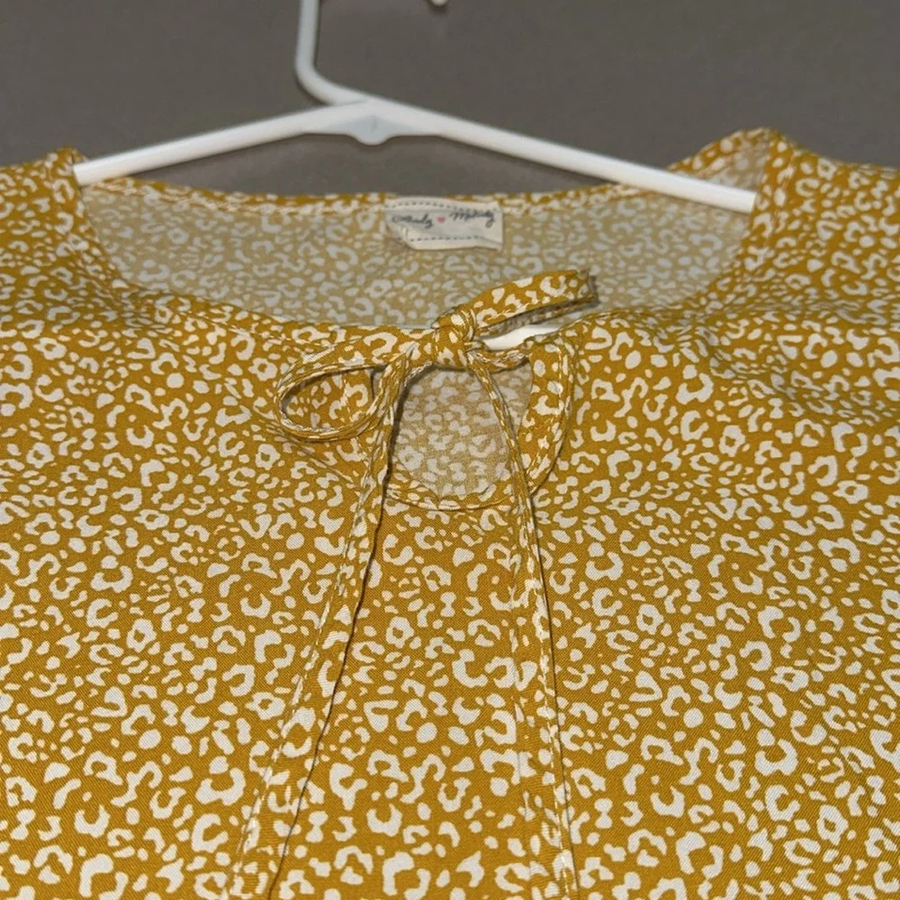 Lovely Melody leopard print cap sleeve blouse 100% rayon size Large - Picture 6 of 6